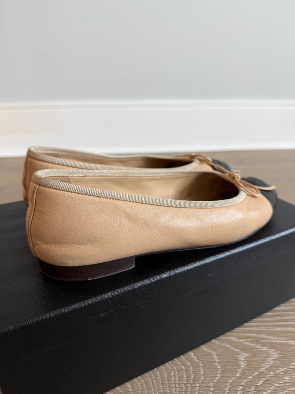 Chanel Beige and Black Ballet Flats - Picture 6 of 10